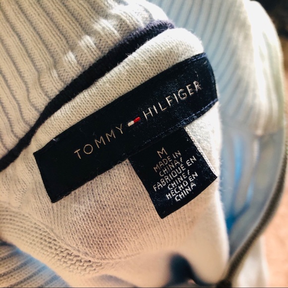 Vintage Blue Tommy Hilfiger quarter zip Sweater - Picture 4 of 5